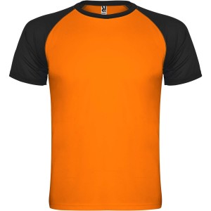 Roly Indianapolis r�vid ujj� uniszex sportp�l�, Fluor Orange, Black