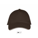 Sols Long Beach 5 paneles sapka, Chocolate/Beige, U (SO00594CO/BE-U)